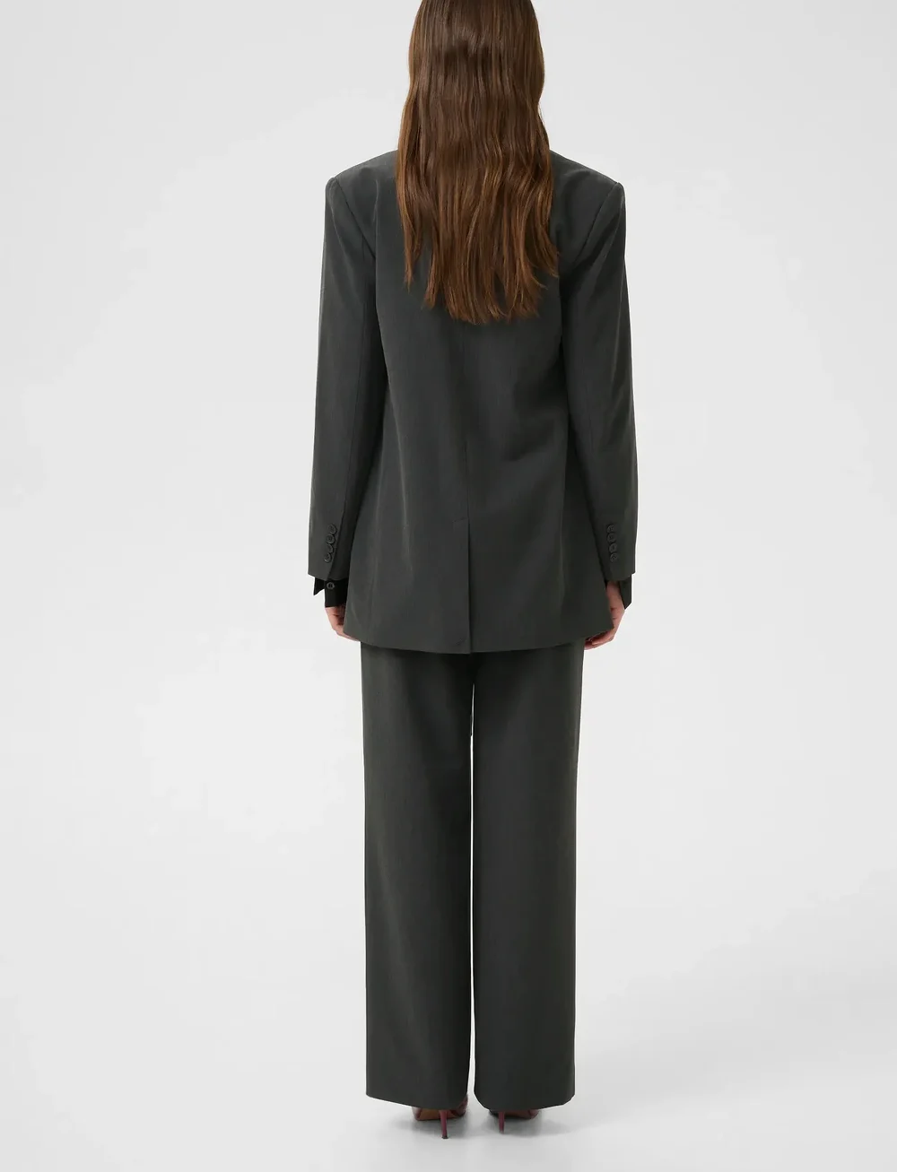 Gestuz - GZerle MW pants - od garnituru - dark grey melange - 4