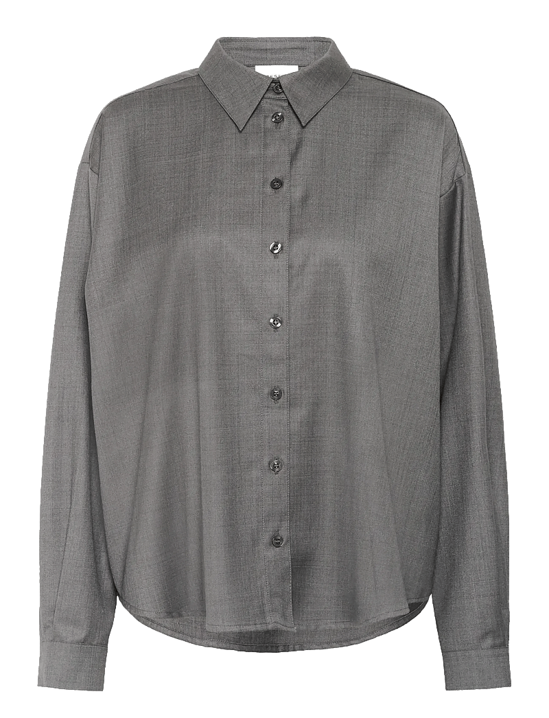 Gestuz - GZeffy shirt - pikkade varrukatega särgid - dark grey melange - 1