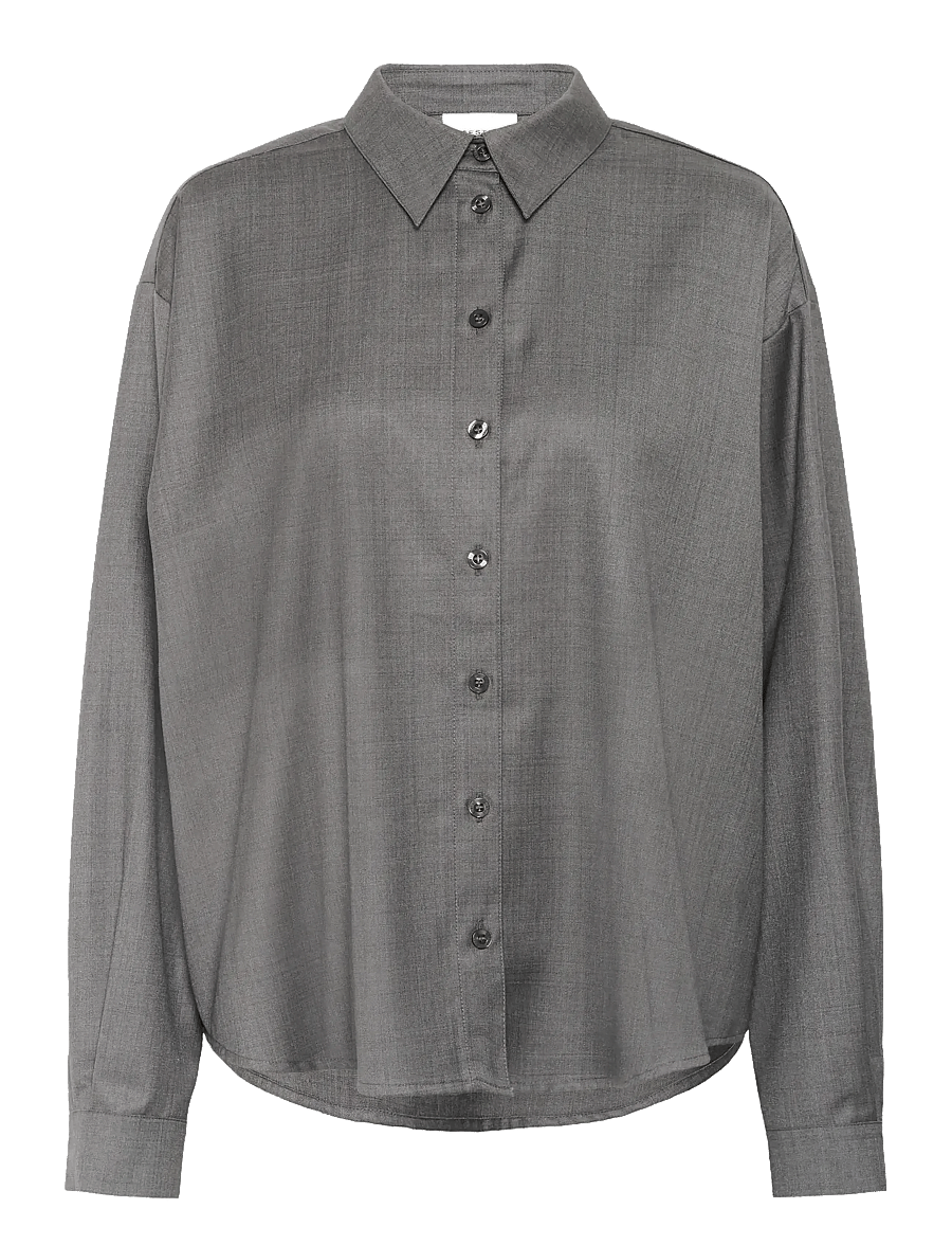 Gestuz - GZeffy shirt - chemises à manches longues - dark grey melange - 1