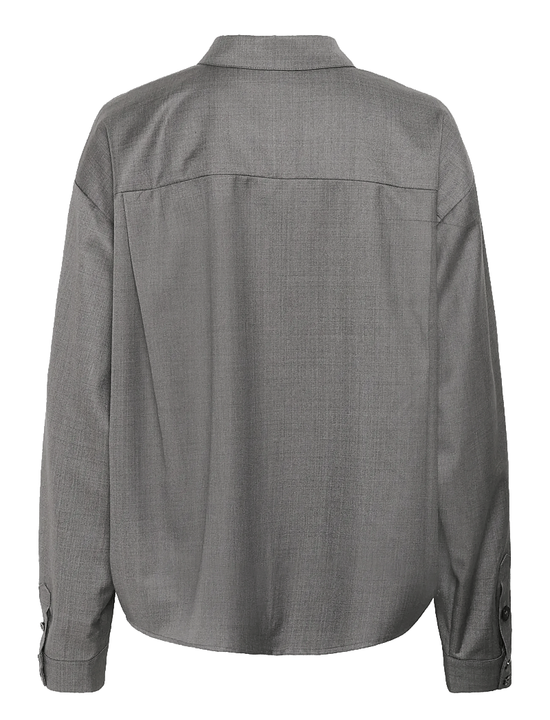 Gestuz - GZeffy shirt - pikkade varrukatega särgid - dark grey melange - 2