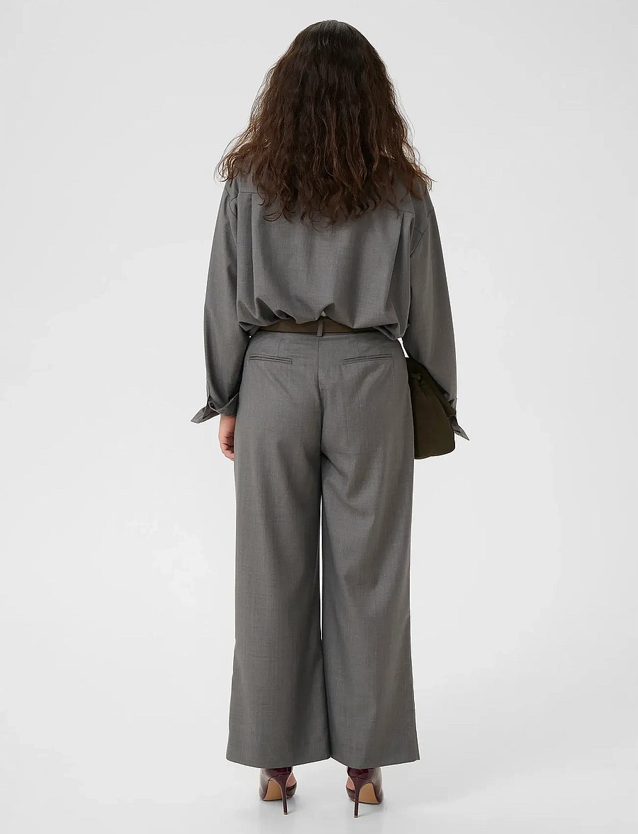 Gestuz - GZeffy shirt - långärmade skjortor - dark grey melange - 4