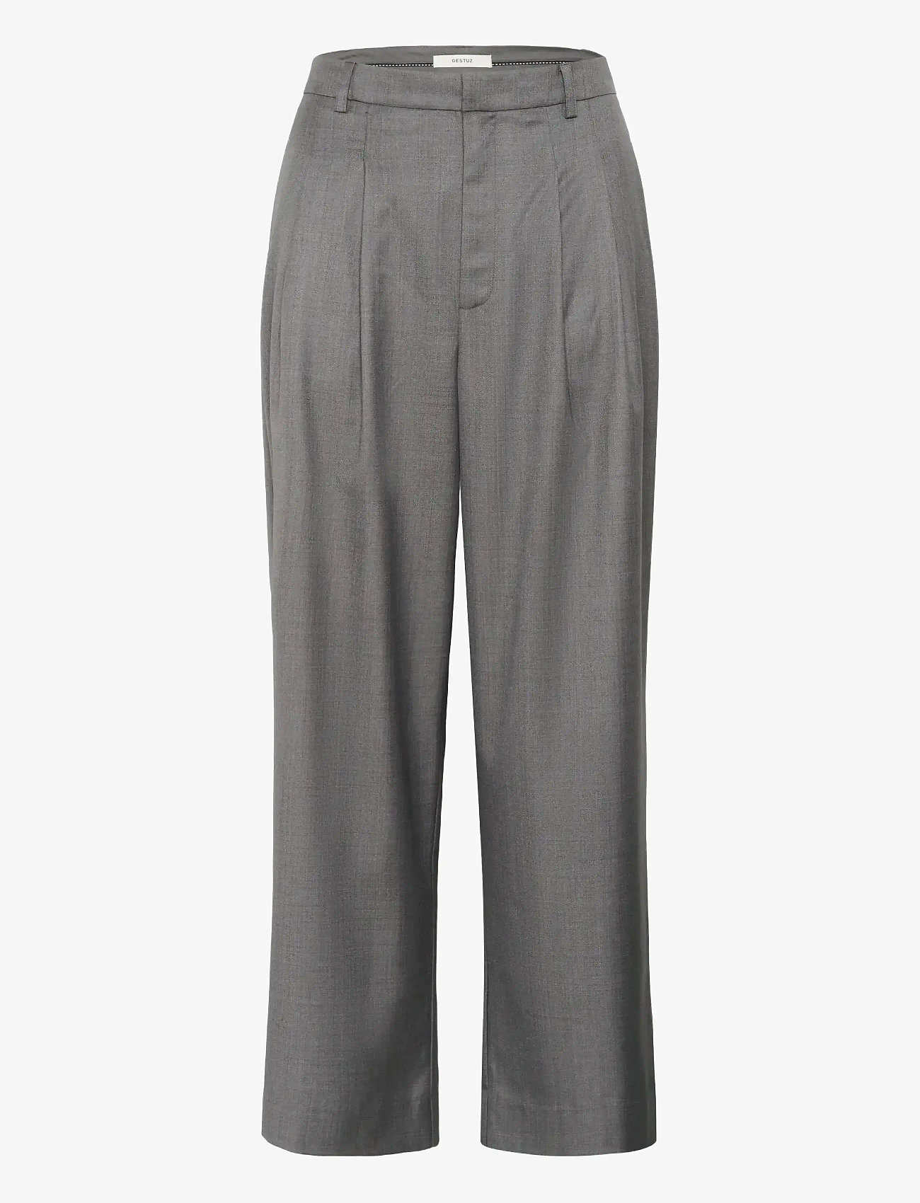 Gestuz - GZeffy HW pants - tailored trousers - dark grey melange - 1