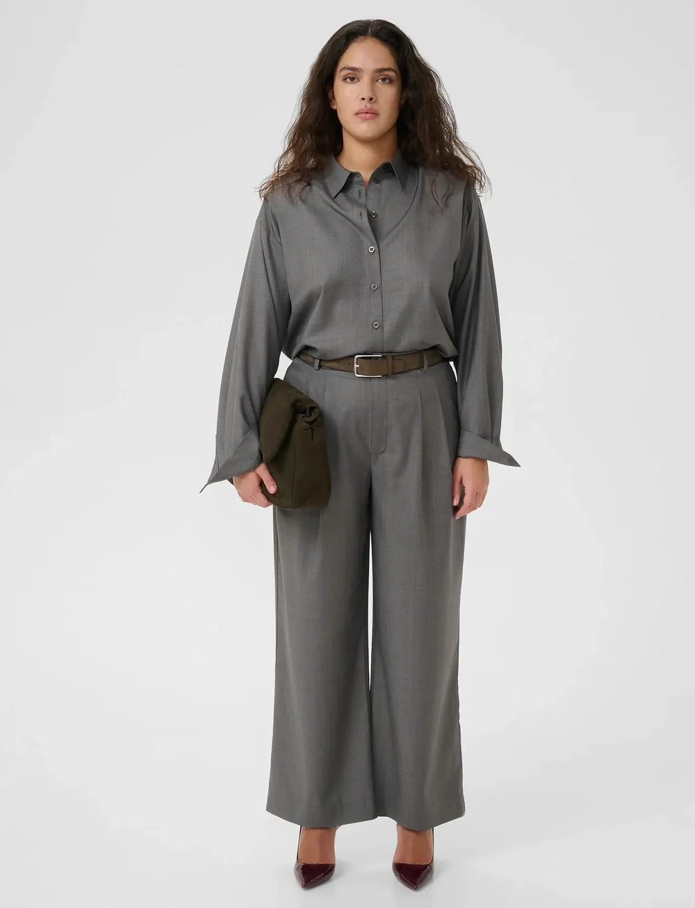 Gestuz - GZeffy HW pants - kostymbyxor - dark grey melange - 3