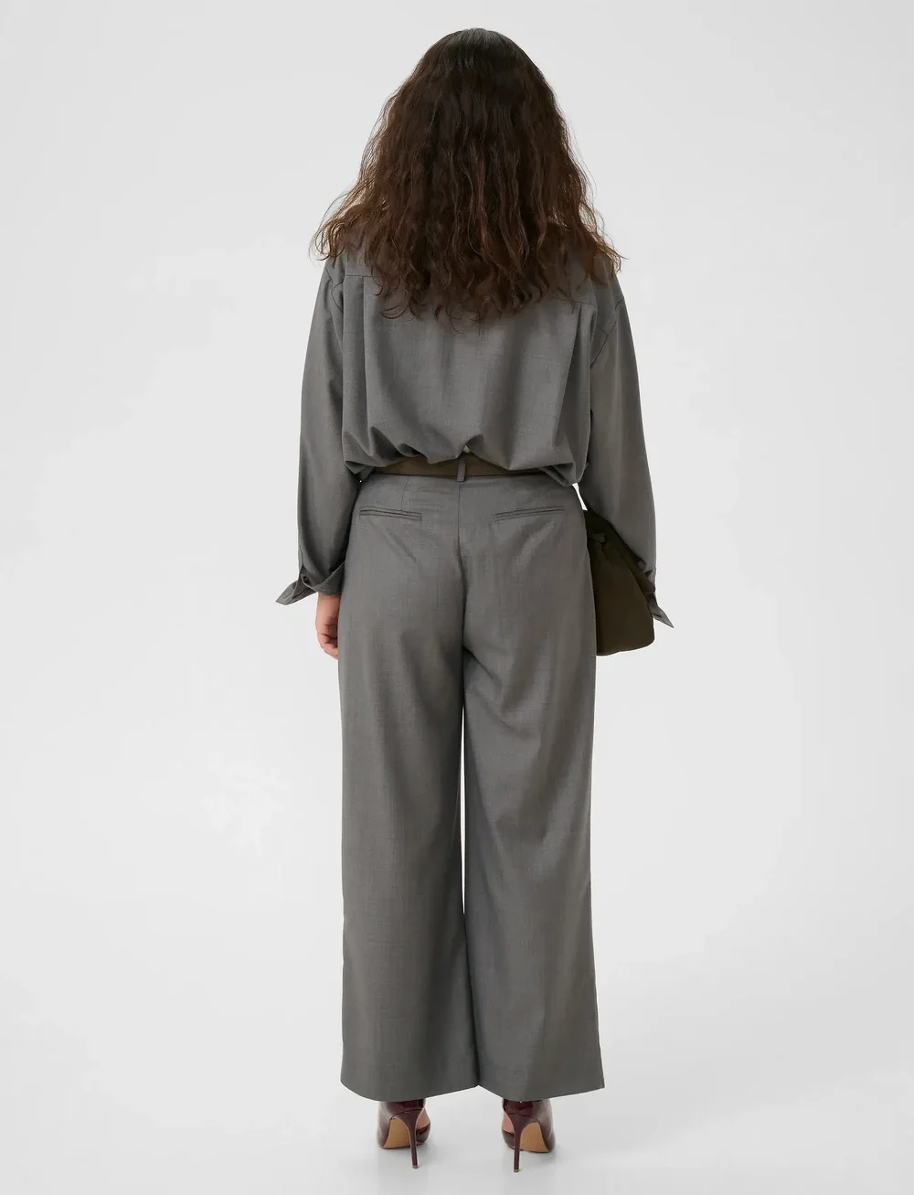 Gestuz - GZeffy HW pants - kostymbyxor - dark grey melange - 4