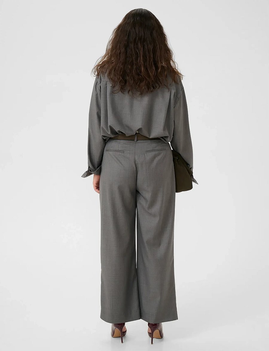 Gestuz - GZeffy HW pants - anzugshosen - dark grey melange - 4