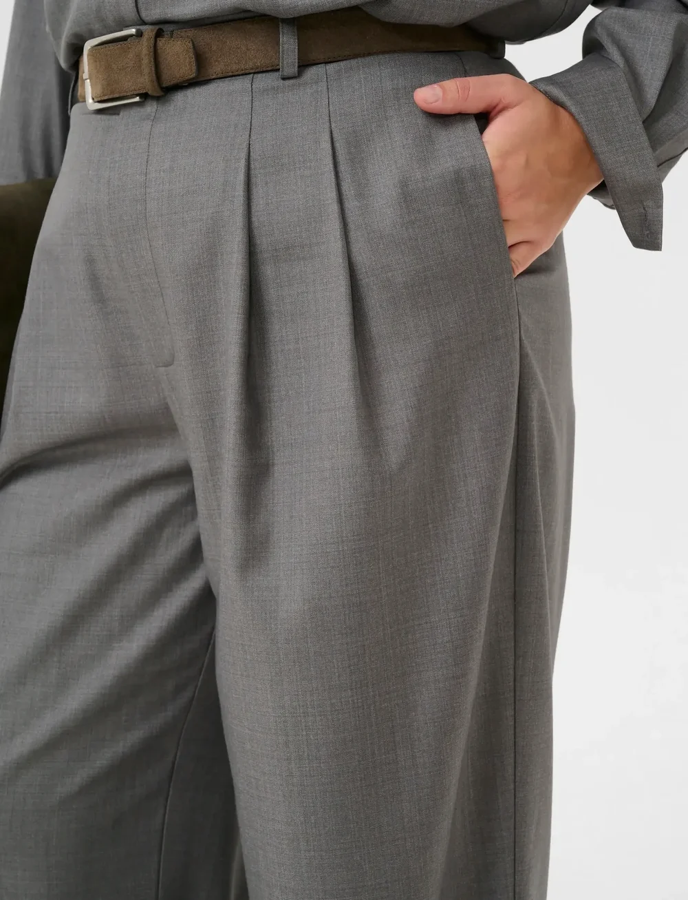 Gestuz - GZeffy HW pants - kostymbyxor - dark grey melange - 5