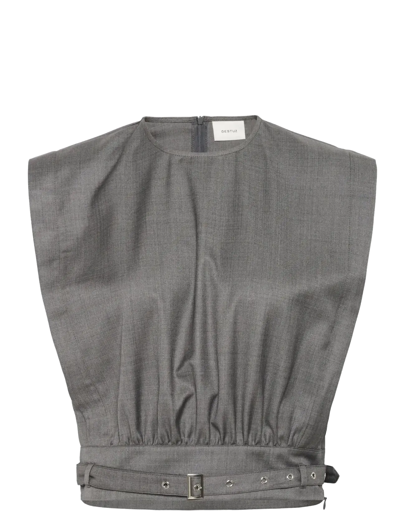 Gestuz - GZeffy top - sleeveless blouses - dark grey melange - 1