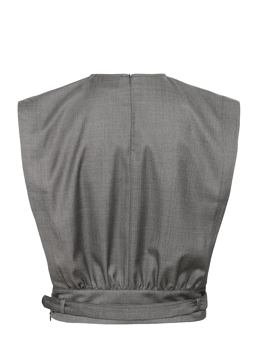 Gestuz - GZeffy top - sleeveless blouses - dark grey melange - 2