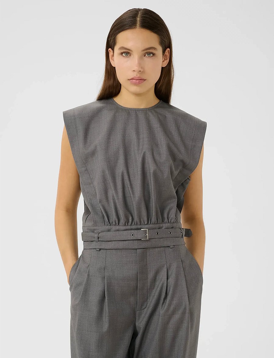 Gestuz - GZeffy top - Ærmeløse bluser - dark grey melange - 0