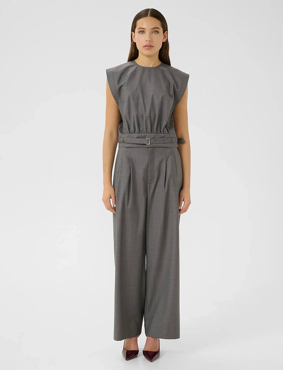 Gestuz - GZeffy top - sleeveless blouses - dark grey melange - 3