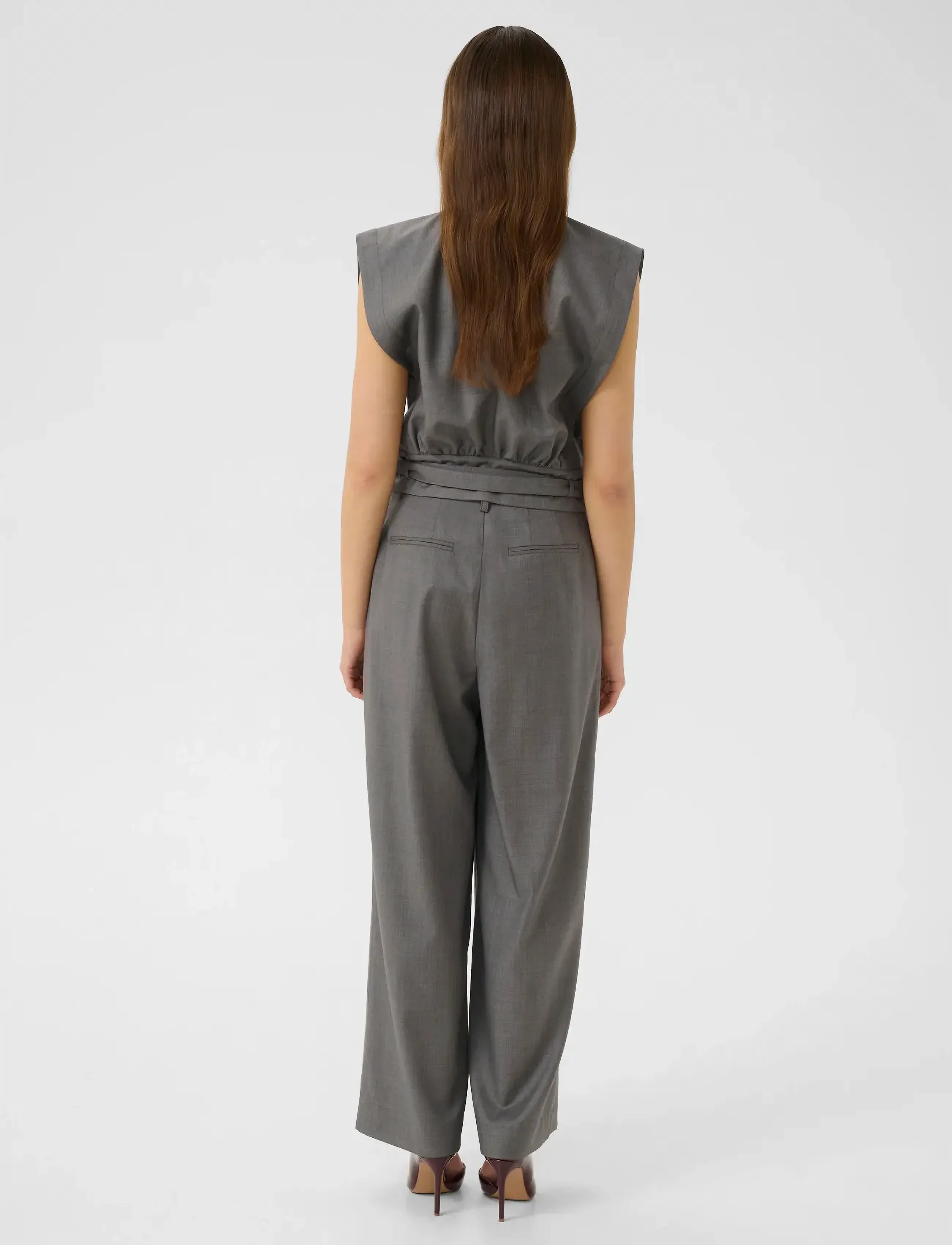 Gestuz - GZeffy top - sleeveless blouses - dark grey melange - 4