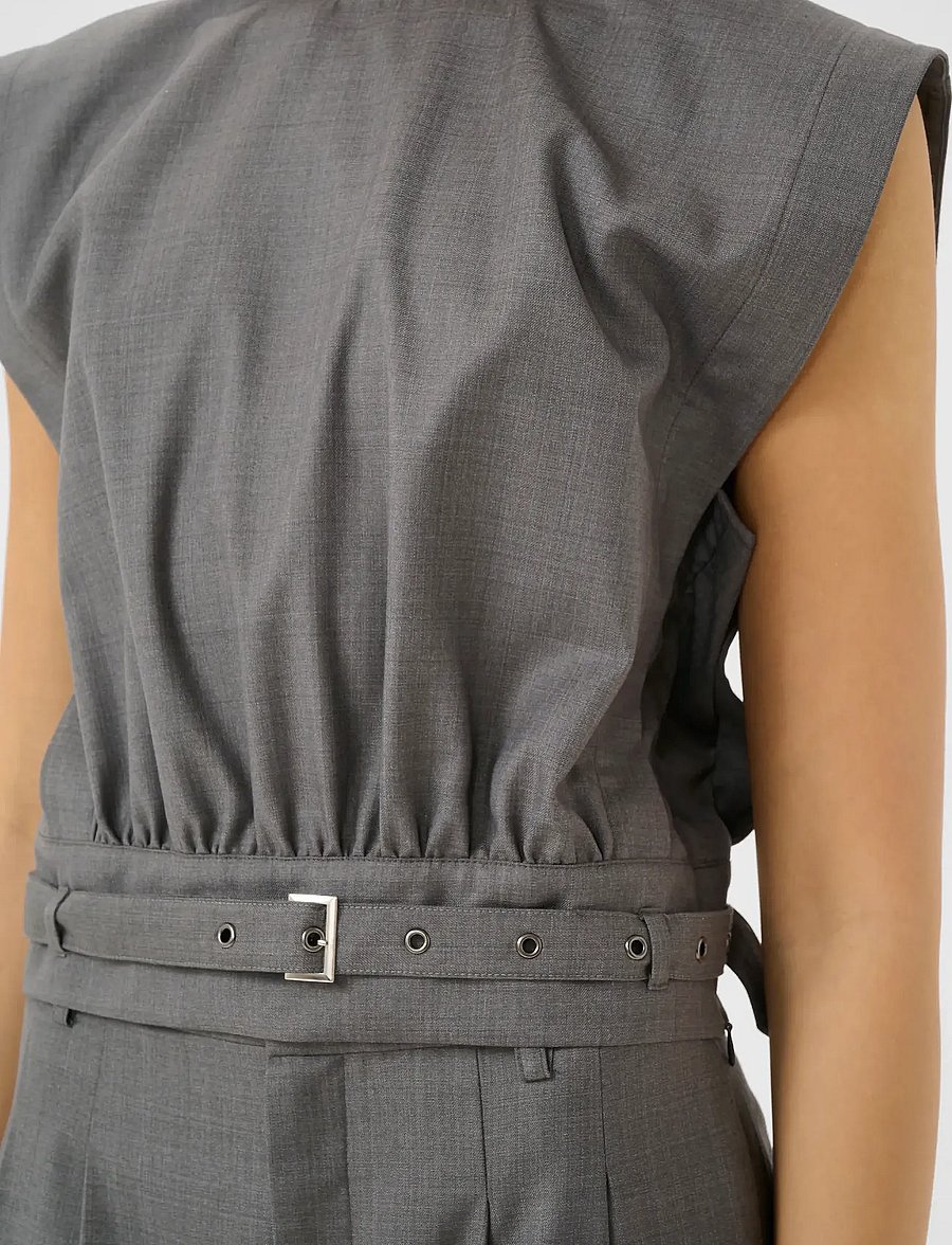 Gestuz - GZeffy top - sleeveless blouses - dark grey melange - 5