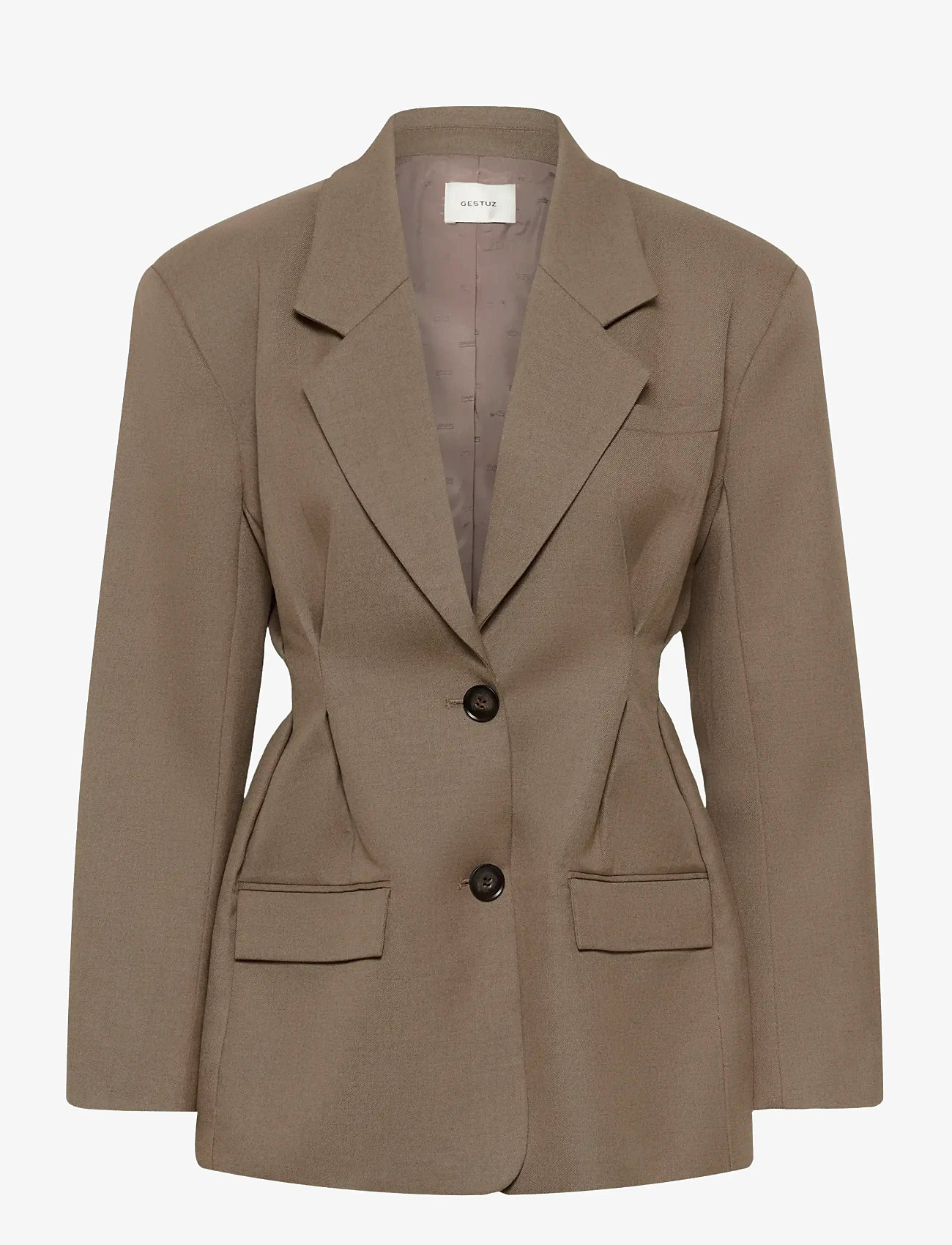 Gestuz - GZpaula waist blazer - single breasted blazers - dark timberwolf melange - 1