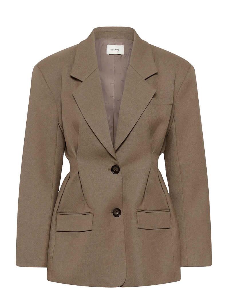 Gestuz - GZpaula waist blazer - yksiriviset bleiserit - dark timberwolf melange - 1