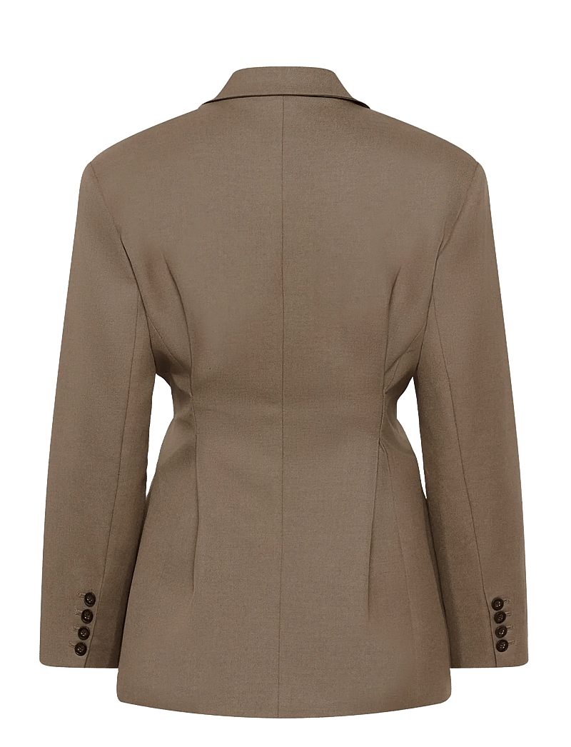 Gestuz - GZpaula waist blazer - yksiriviset bleiserit - dark timberwolf melange - 2