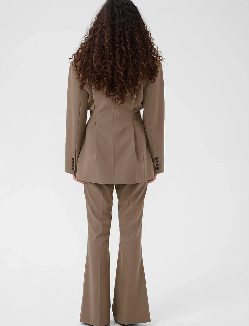 Gestuz - GZpaula waist blazer - yksiriviset bleiserit - dark timberwolf melange - 4