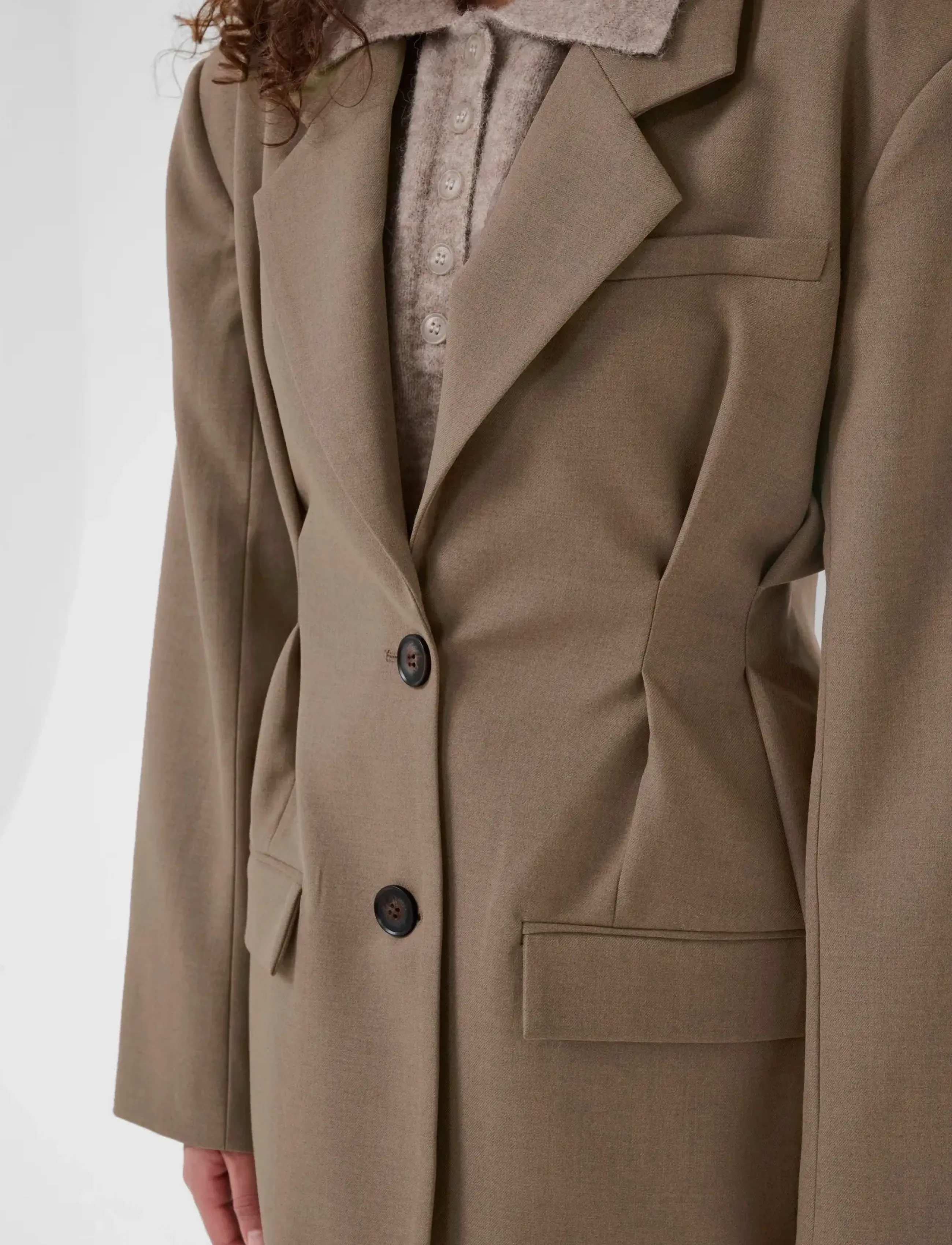 Gestuz - GZpaula waist blazer - odzież imprezowa w cenach outletowych - dark timberwolf melange - 5