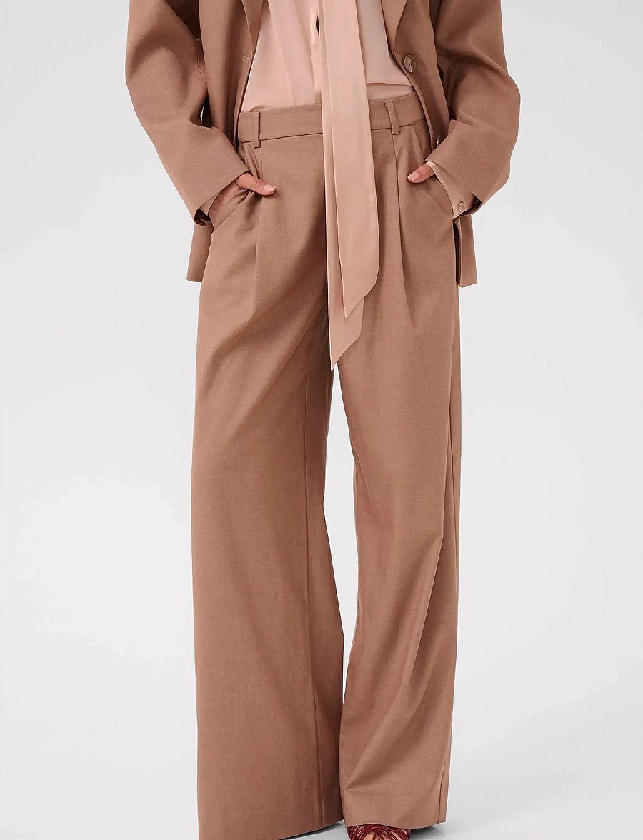 Gestuz - GZpaula MW pants - pantalons habillés - burnt marple sugar melange - 0
