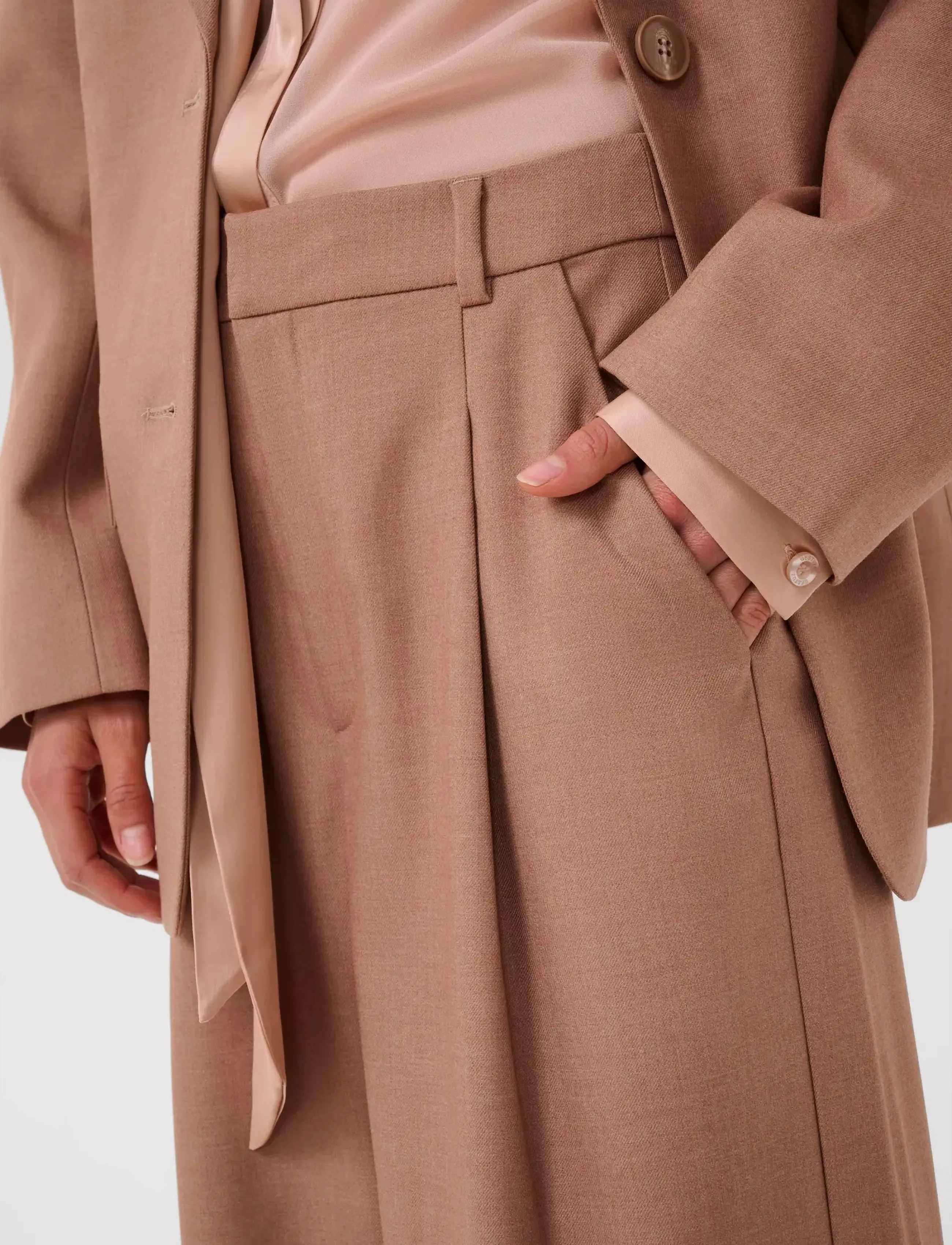 Gestuz - GZpaula MW pants - wide leg trousers - burnt marple sugar melange - 5