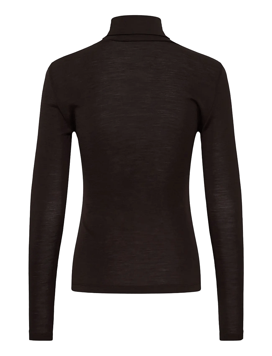 Gestuz - GZninia wool rollneck - long-sleeved tops - chocolate torte - 1
