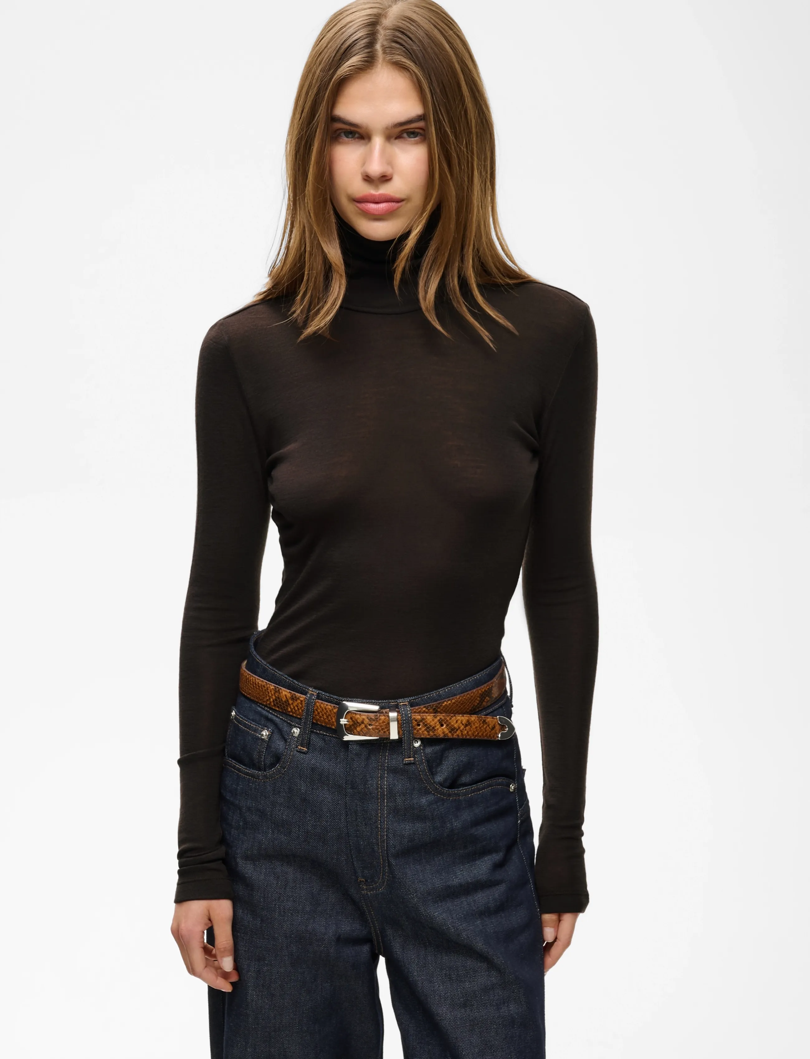 Gestuz - GZninia wool rollneck - långärmade toppar - chocolate torte - 2