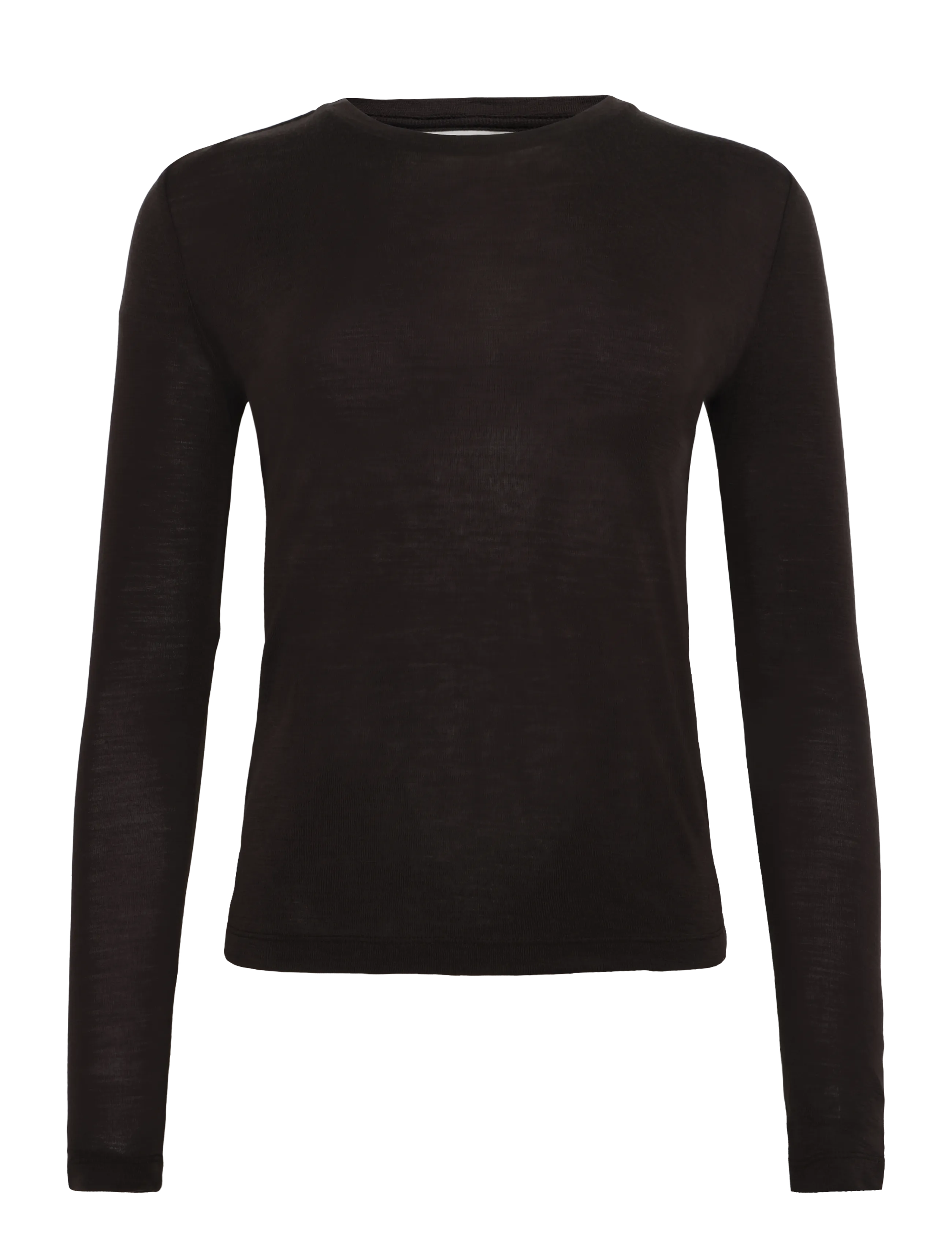 Gestuz GZninia ls wool roundneck - T-shirts & Toppar - CHOCOLATE TORTE / brown