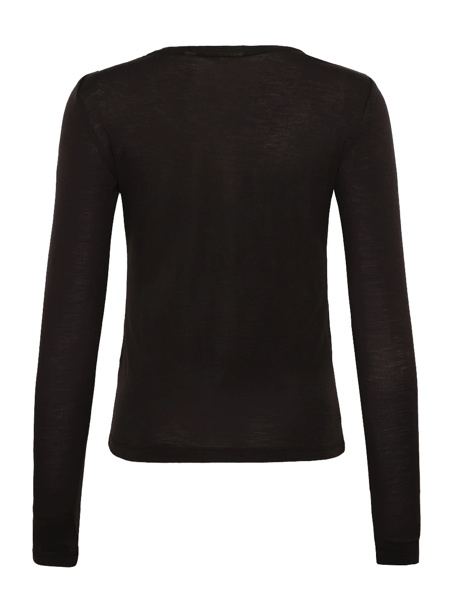 Gestuz - GZninia ls wool roundneck - long-sleeved tops - chocolate torte - 1