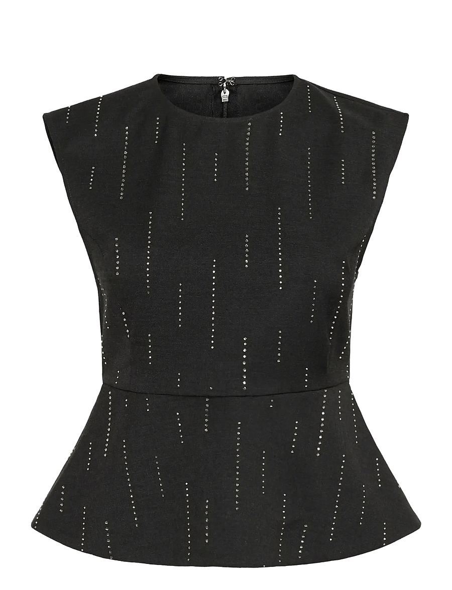Gestuz - GZadira peplum top - Ärmellose tops - dark grey melange - 1