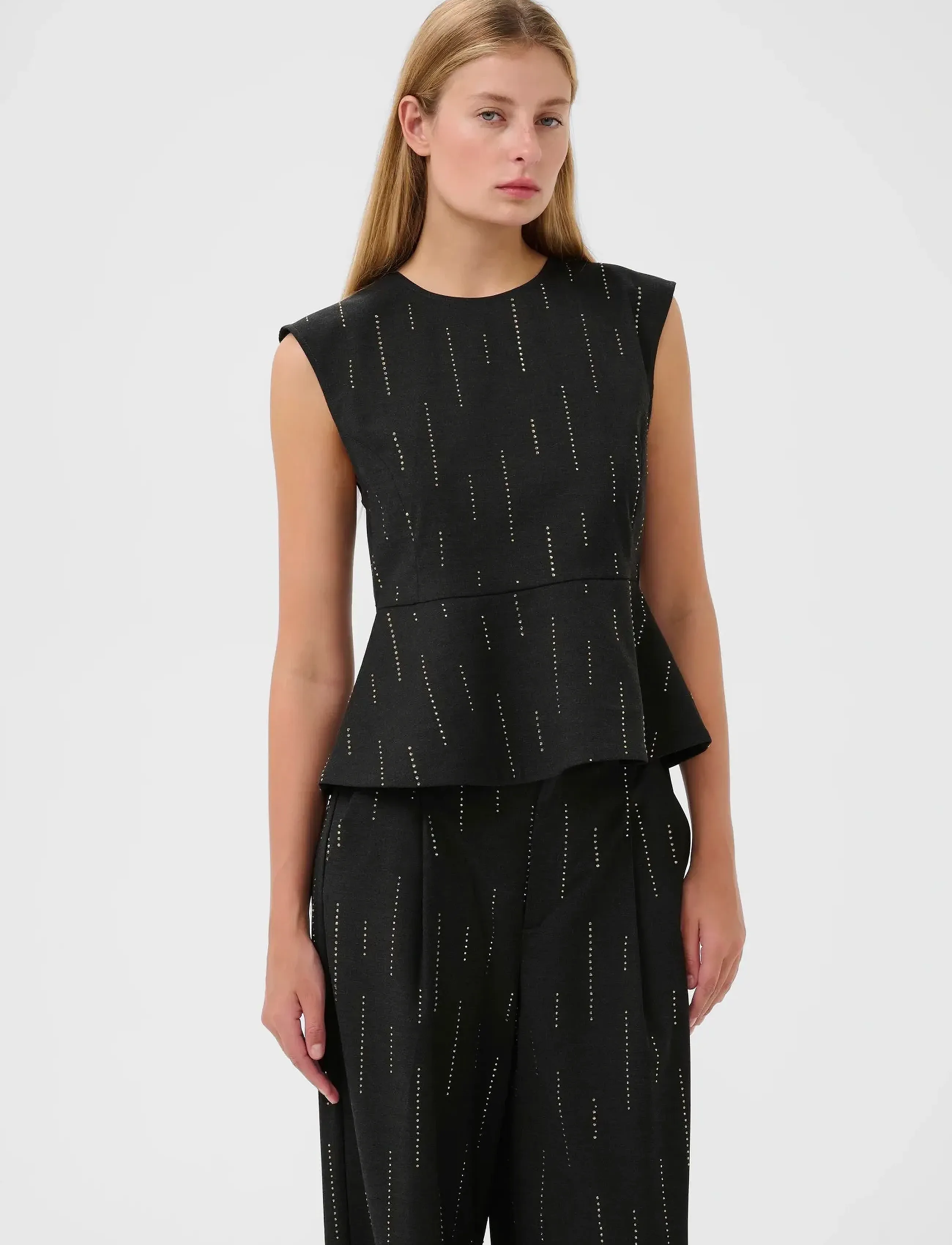 Gestuz Gzadira Peplum Top, Kvinder, Peplum Top, Grå, Str: 42
