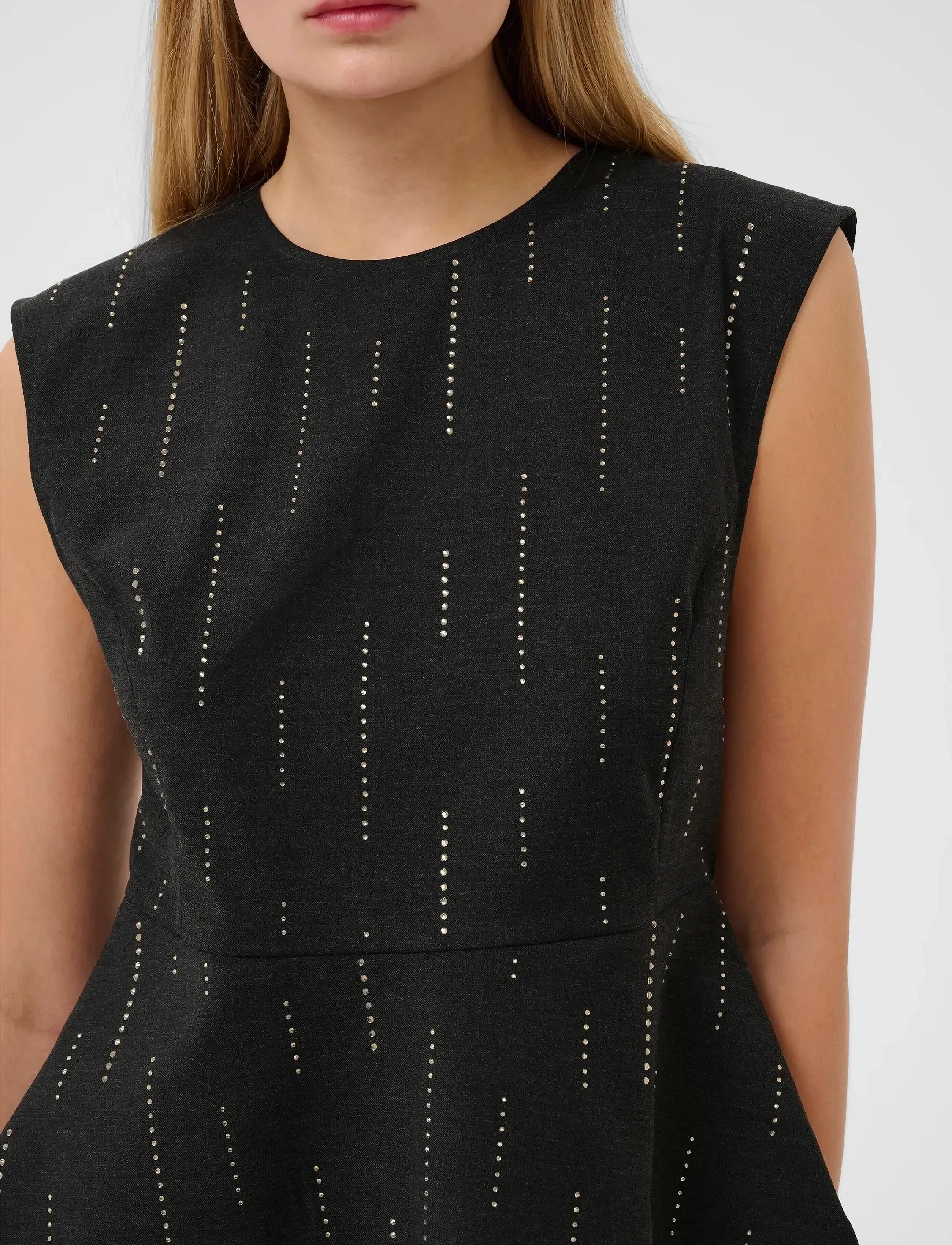 Gestuz - GZadira peplum top - Ärmellose tops - dark grey melange - 5