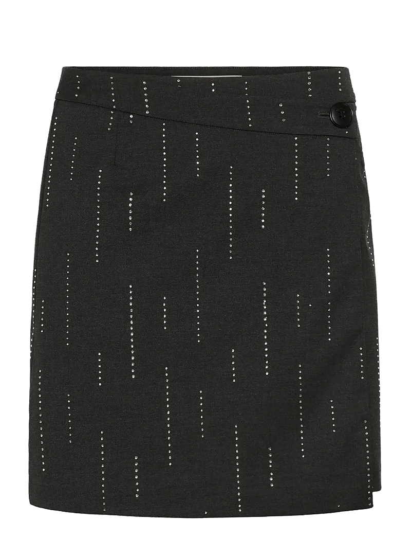 Gestuz - GZadira MW wrap skirt - wickelröcke - dark grey melange - 1