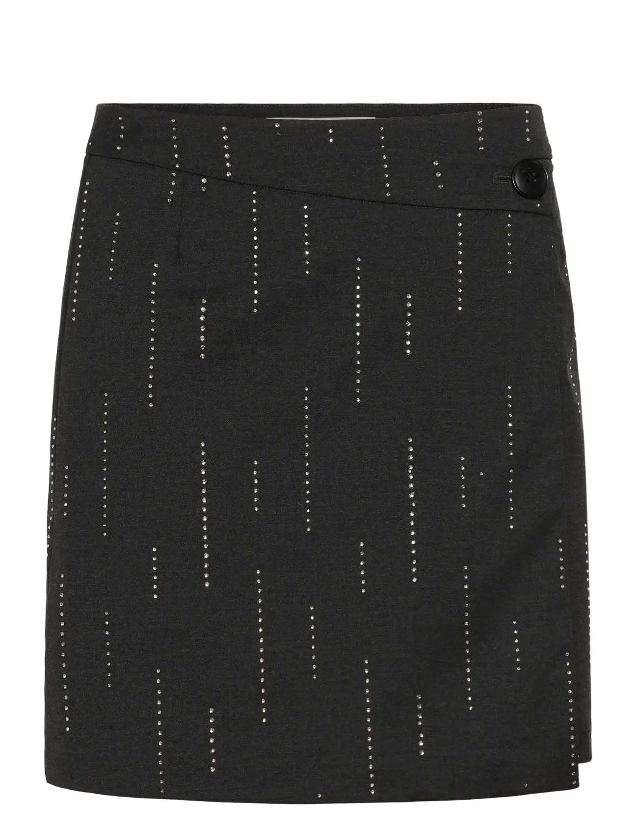Gestuz GZadira MW wrap skirt - Kurze Röcke - DARK GREY MELANGE / grey