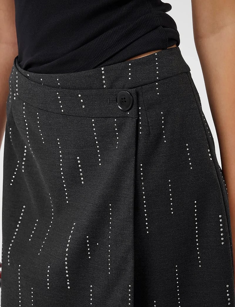 Gestuz - GZadira MW wrap skirt - wickelröcke - dark grey melange - 5