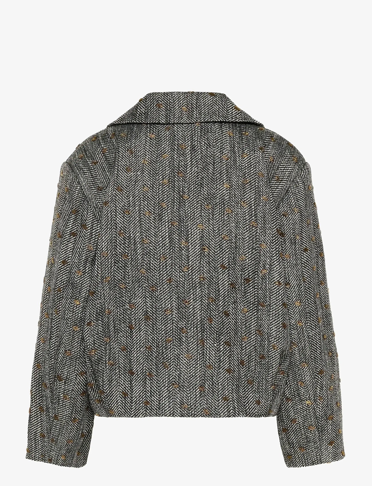 Gestuz - GZriva OZ jacket - korte blazere - herringbone black/grey - 1