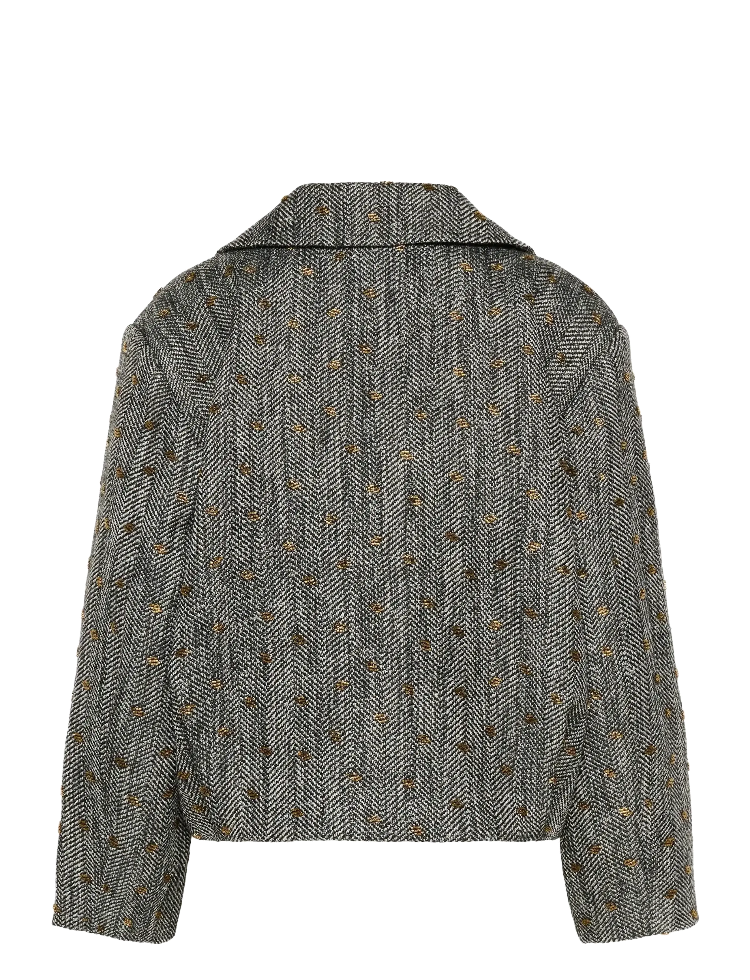Gestuz - GZriva OZ jacket - cropped-blazer - herringbone black/grey - 2