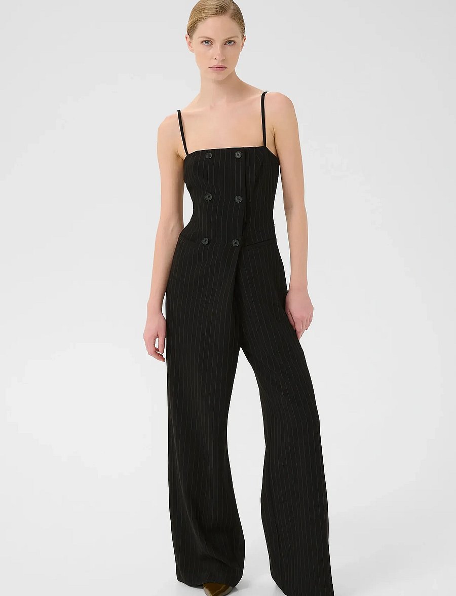 Gestuz - GZjoelle jumpsuit - modetrends - black pinstripe - 0