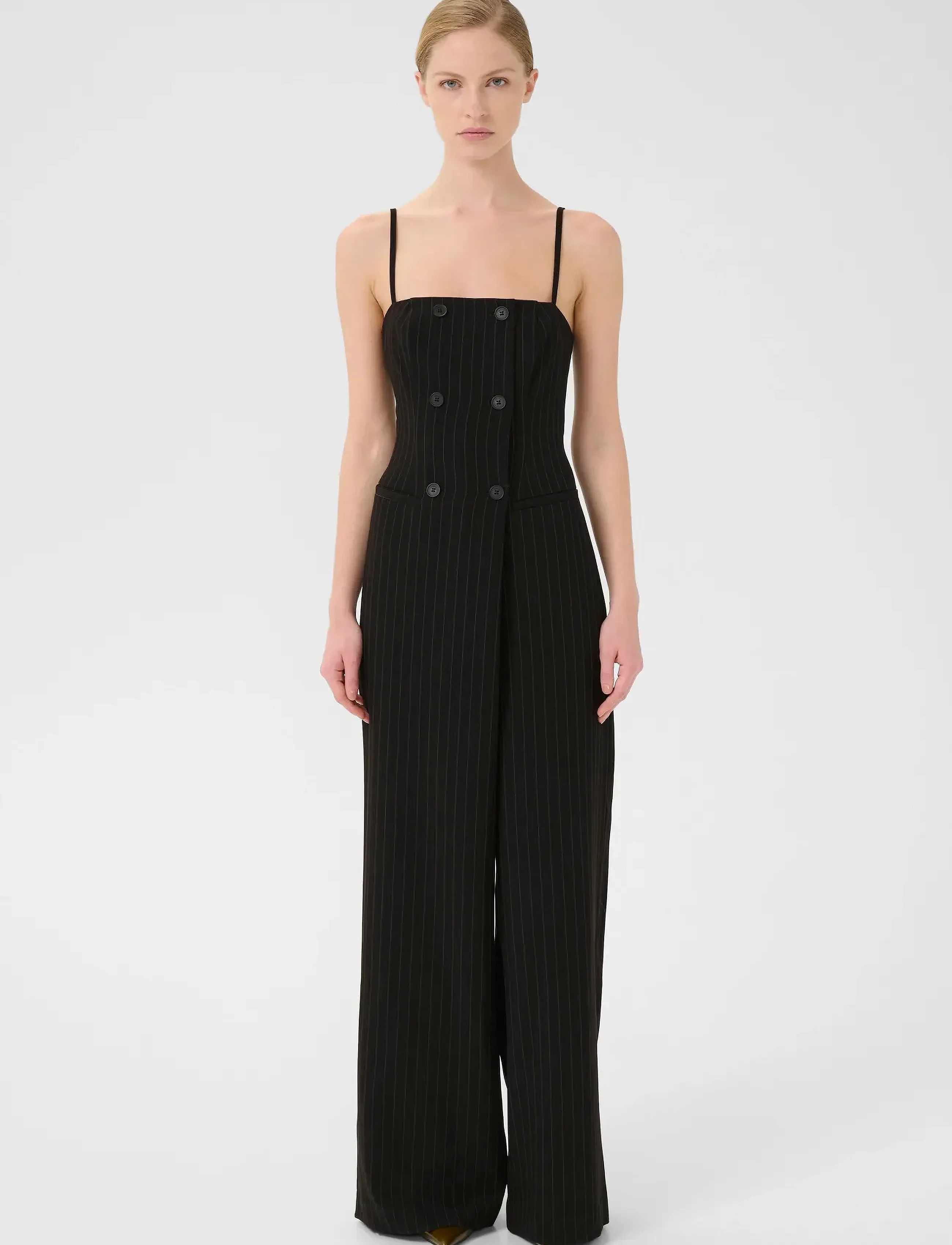 Gestuz - GZjoelle jumpsuit - pükskostüümid - black pinstripe - 3