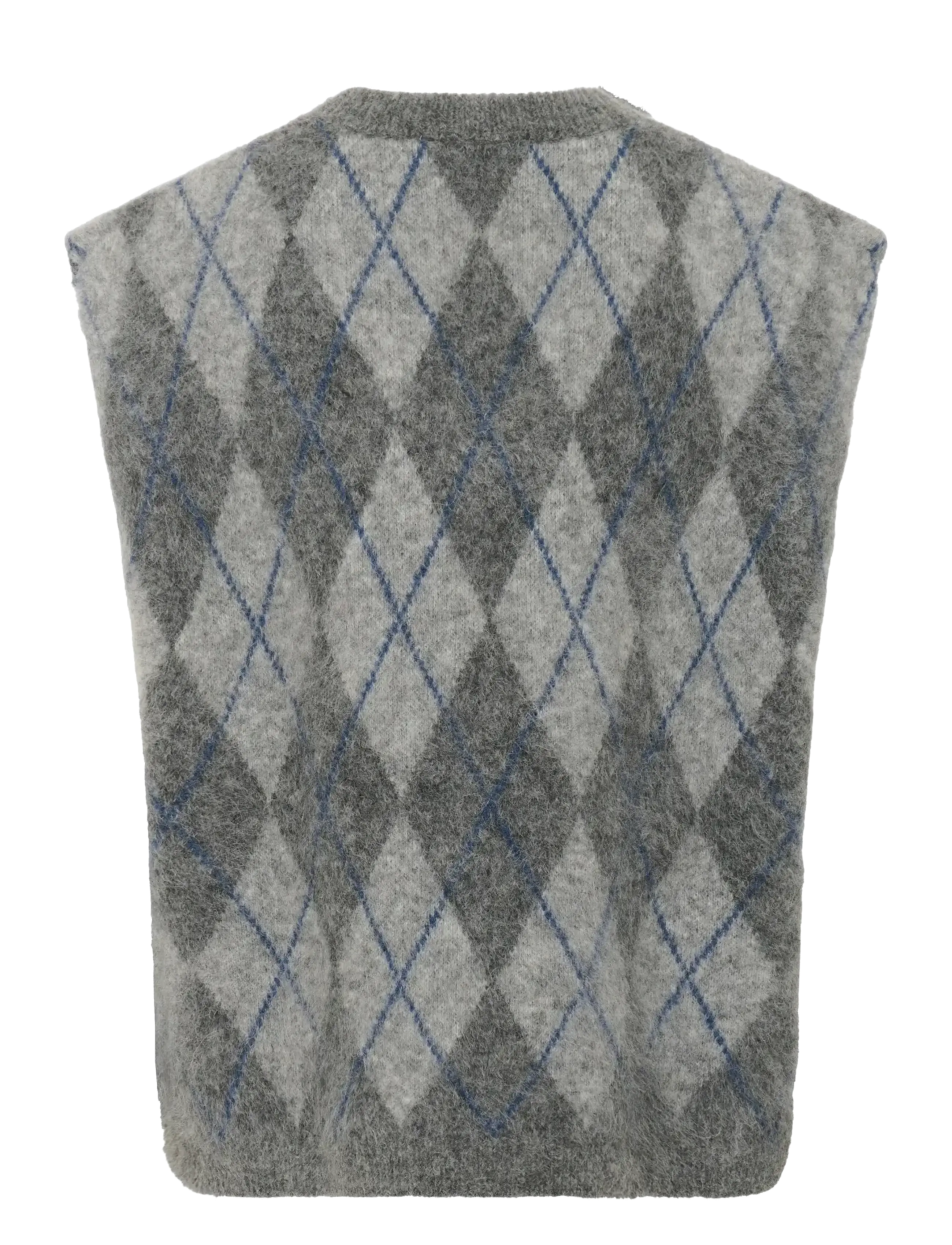 Gestuz - GZsasi vest - gestrickte westen - check dark grey/grey/blue comb - 2