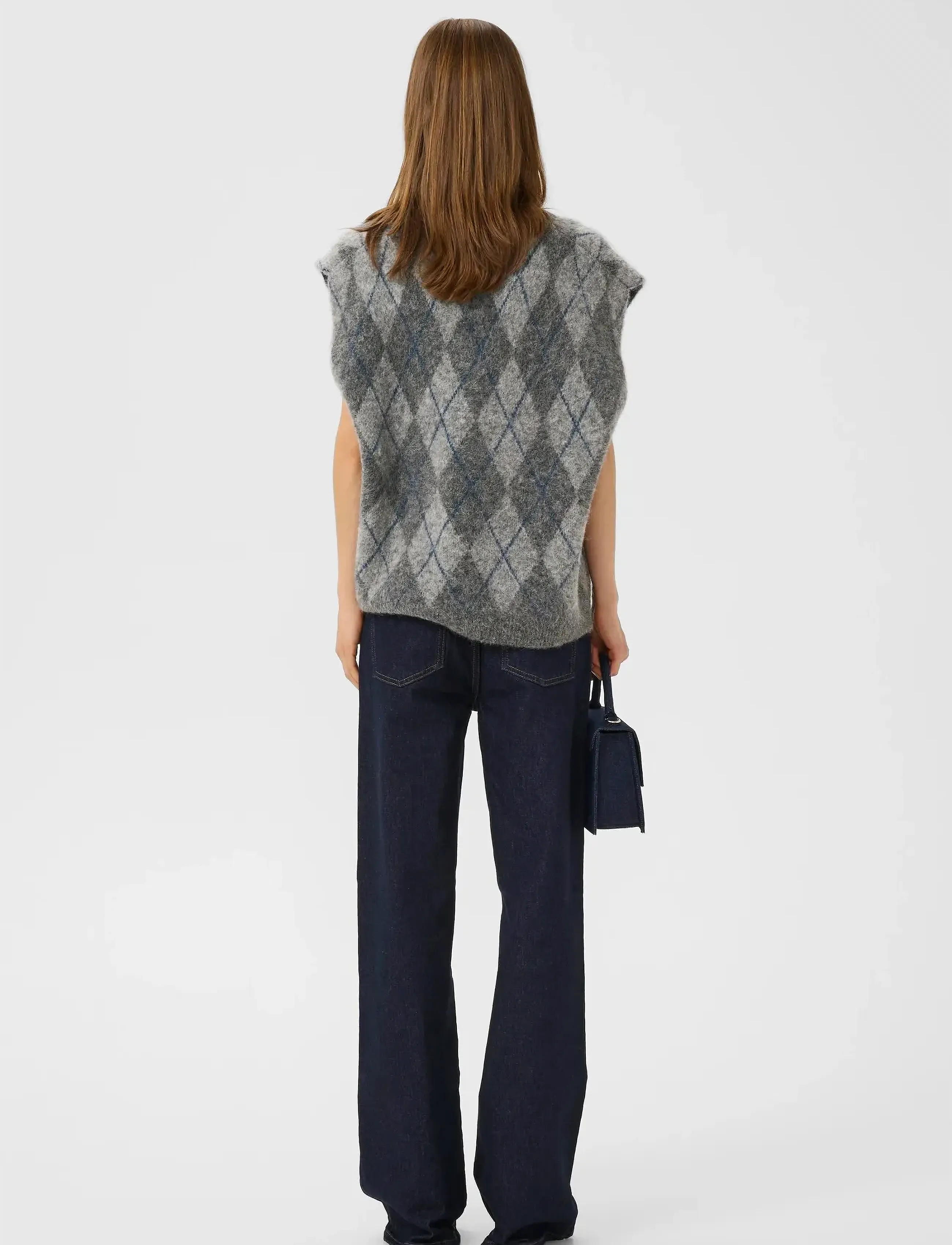 Gestuz - GZsasi vest - gestrickte westen - check dark grey/grey/blue comb - 4