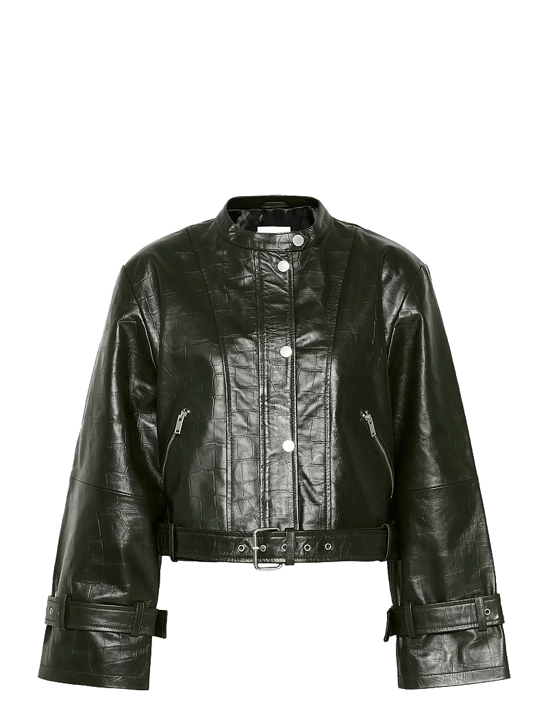 Gestuz - GZelena jacket - nahktagid - green croco - 1