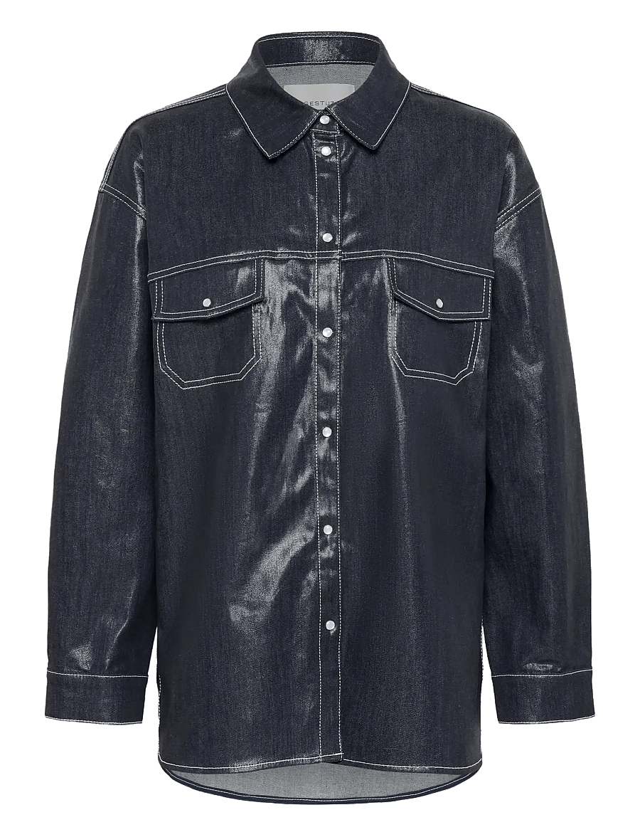 Gestuz - GZpiper OZ Shirt - overshirts - rinse wash denim - 1