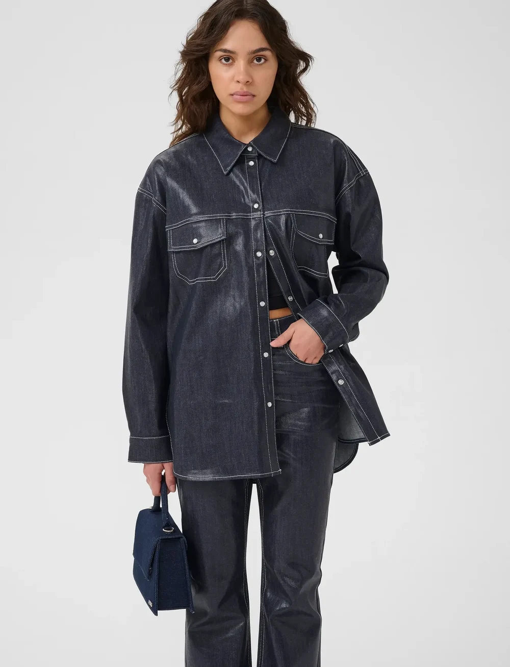 Gestuz - GZpiper OZ Shirt - langærmede skjorter - rinse wash denim - 0