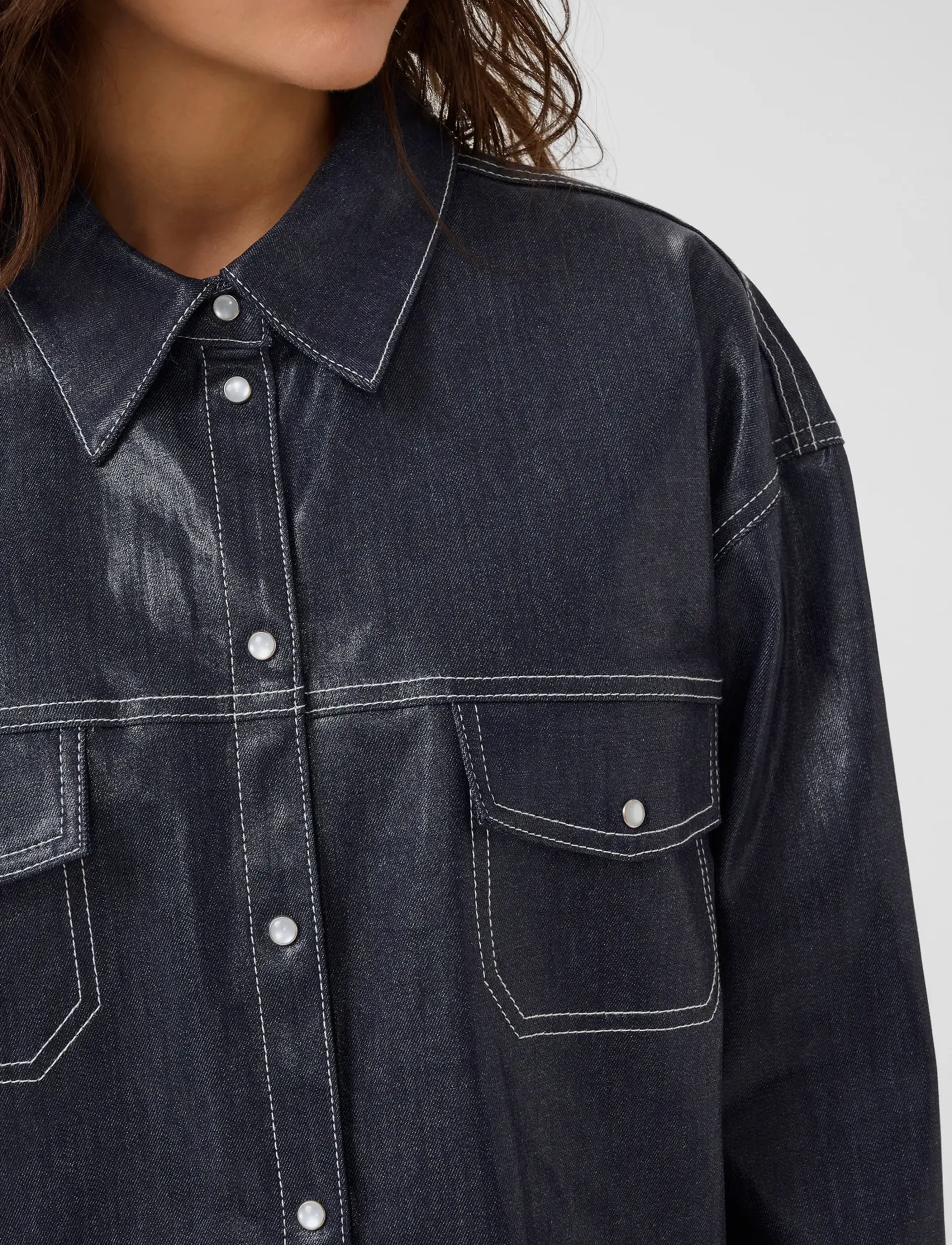 Gestuz - GZpiper OZ Shirt - overshirts - rinse wash denim - 5