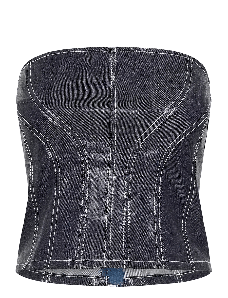 Gestuz - GZpiper corsage - varrukateta topid - rinse wash denim - 1