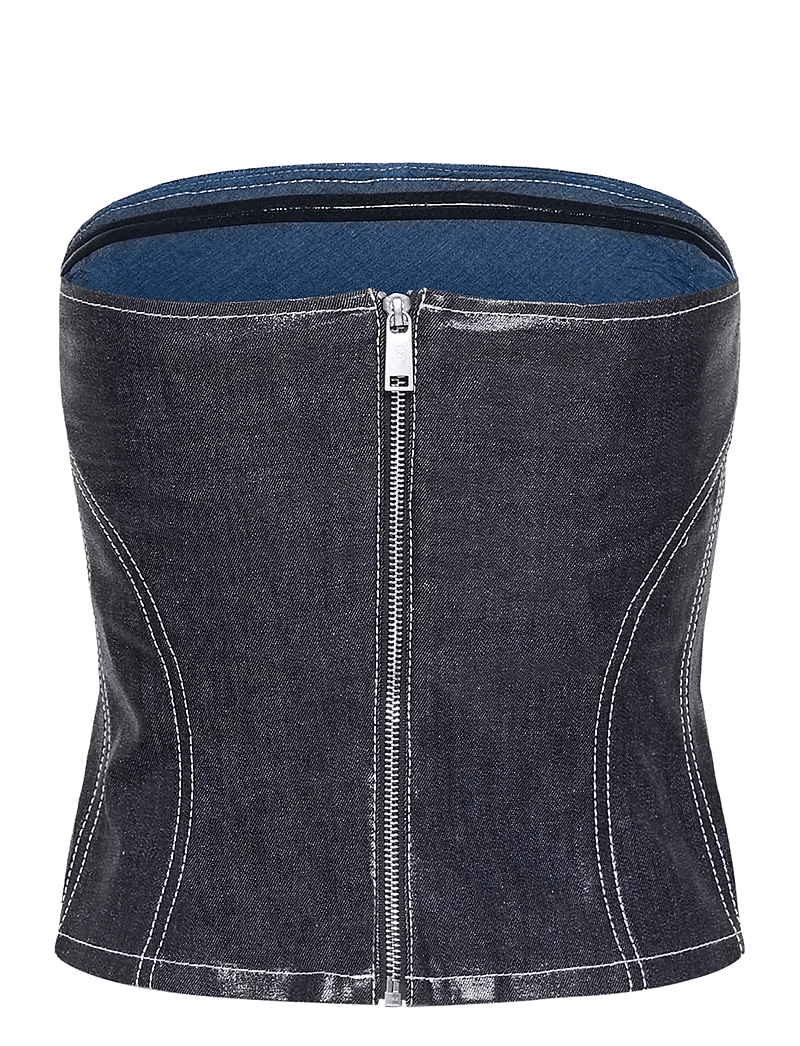 Gestuz - GZpiper corsage - tanktops - rinse wash denim - 2