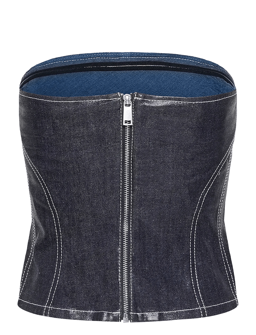 Gestuz - GZpiper corsage - varrukateta topid - rinse wash denim - 2