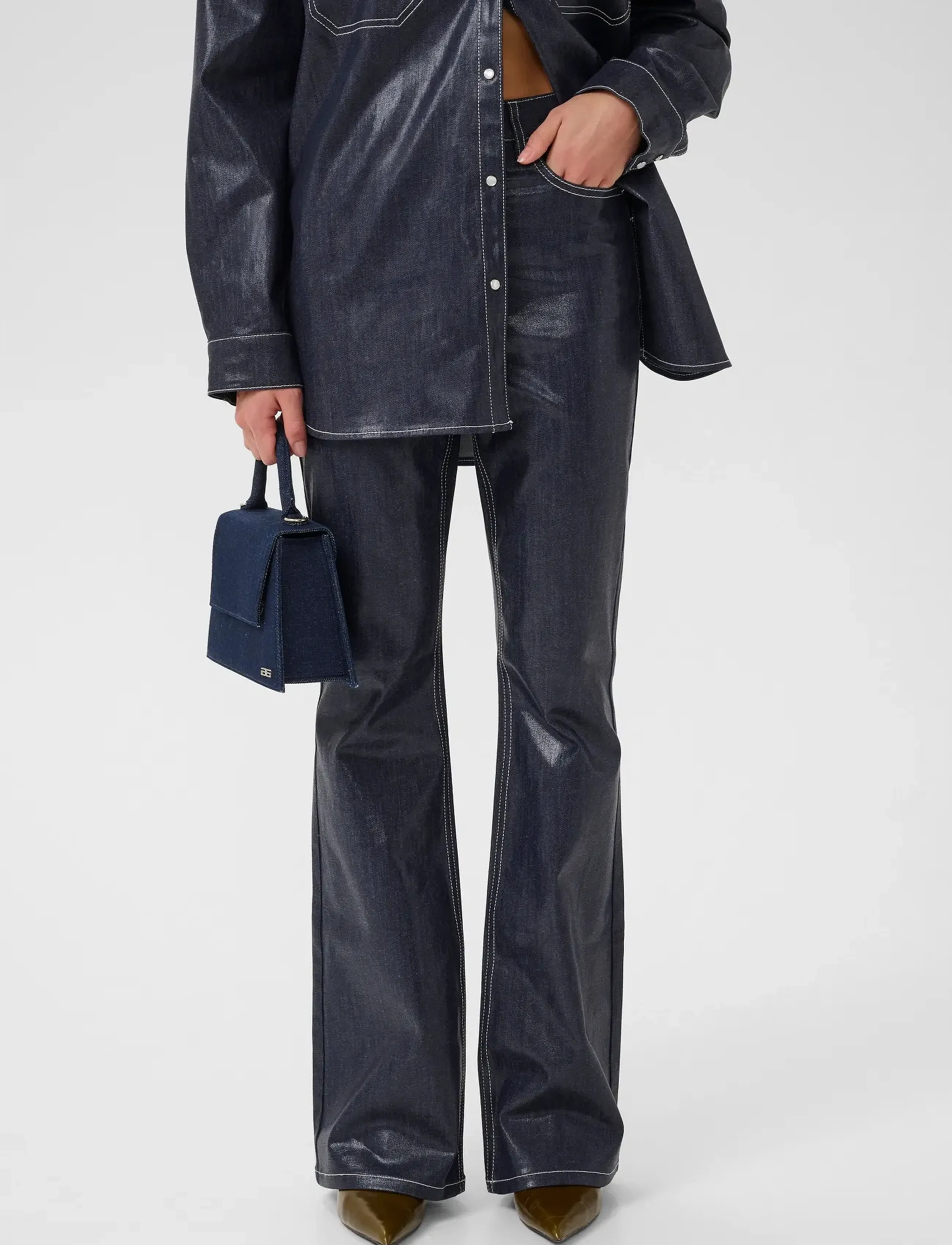 Gestuz Gzpiper Hw Flared Jeans, 29 x 34, Marineblau - Flares, Frauen