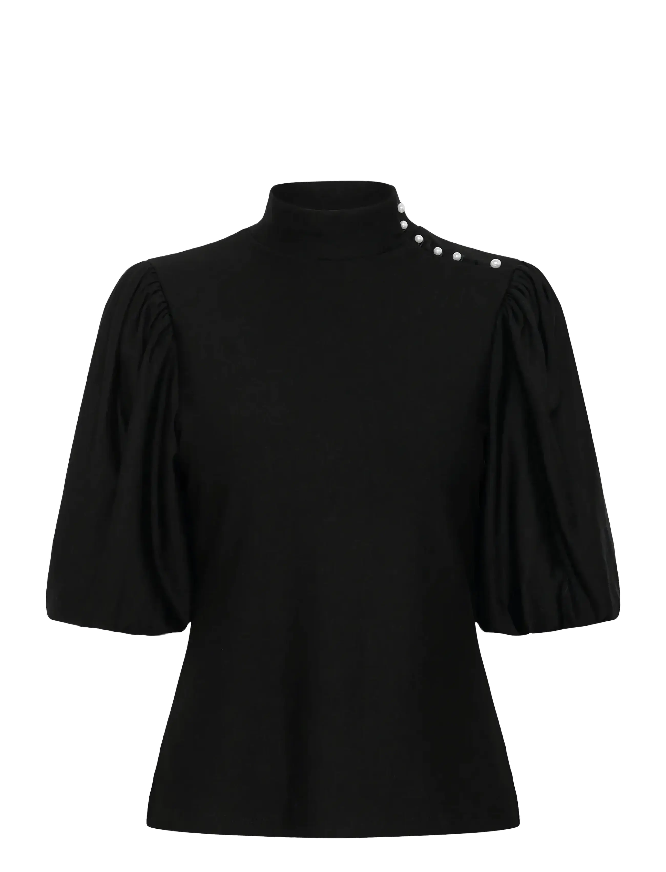 GESTUZ Gzrifa Button Balloon Oberteil Schwarz - S - Damen