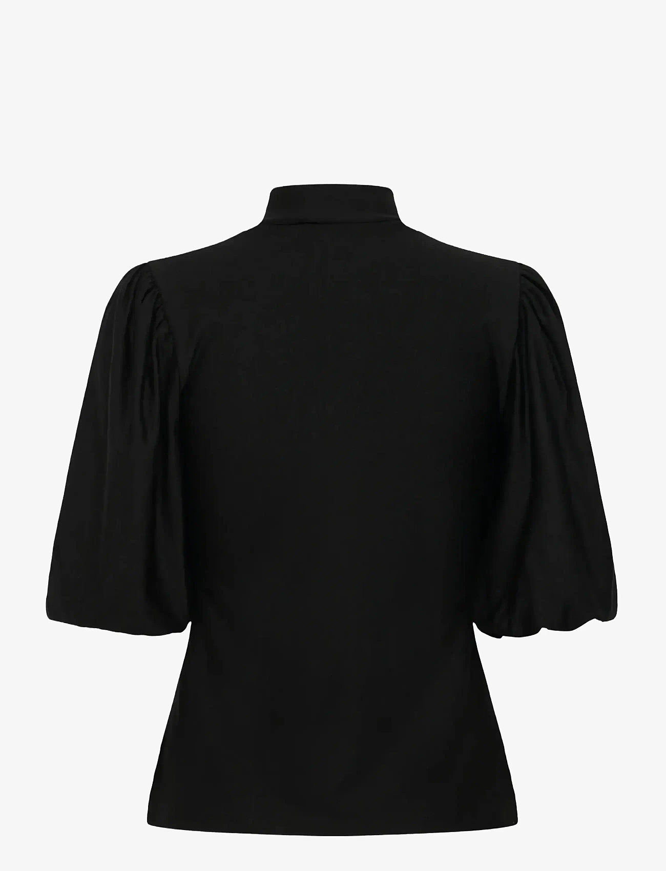 Gestuz - GZrifa button balloon top - short-sleeved blouses - black - 2