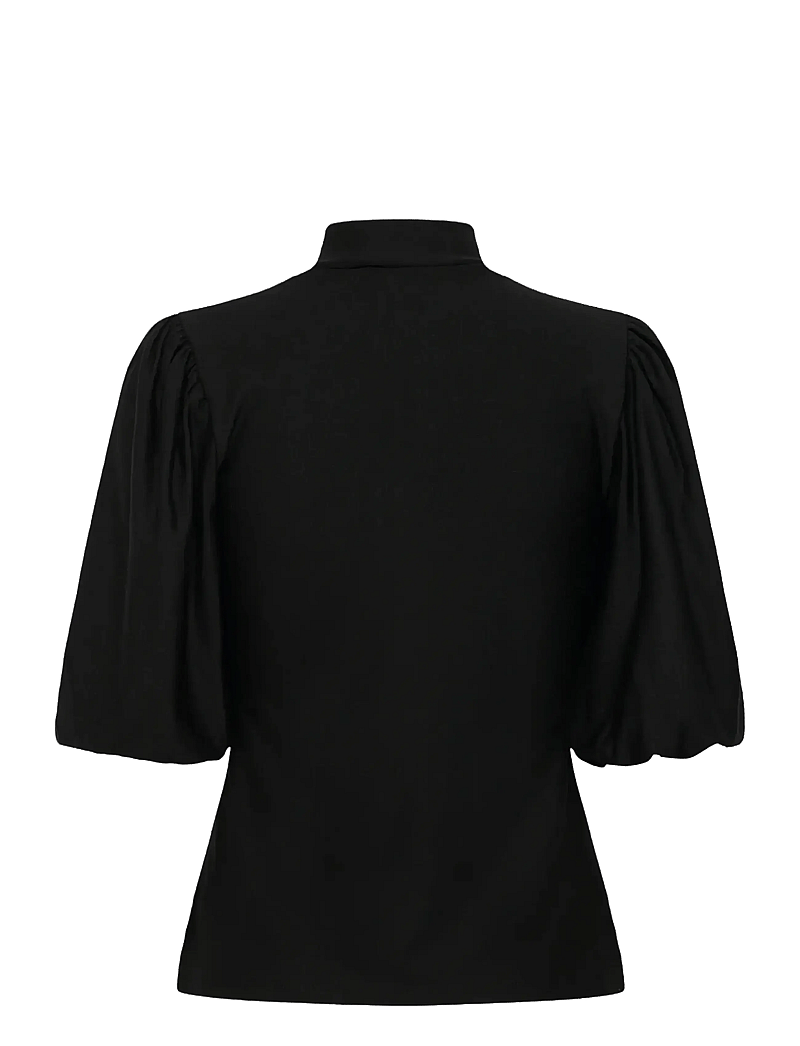Gestuz - GZrifa button balloon top - short-sleeved blouses - black - 2